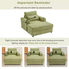 Okak Divano Letto Moderno Comodo con Chaise Longue e Pouf Contenitore Mobile, Divano Imbottito con Seduta Profonda per Soggiorno