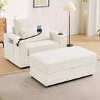 Okak Divano Letto Moderno Comodo con Chaise Longue e Pouf Contenitore Mobile, Divano Imbottito con Seduta Profonda per Soggiorno