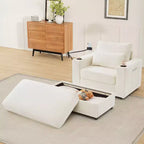 Okak Divano Letto Moderno Comodo con Chaise Longue e Pouf Contenitore Mobile, Divano Imbottito con Seduta Profonda per Soggiorno