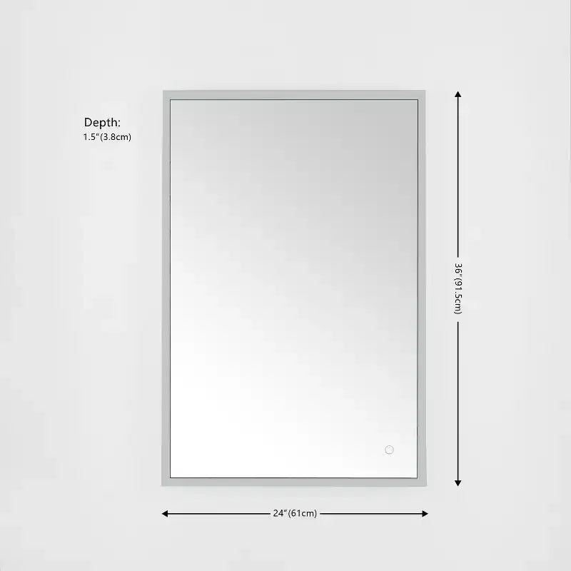 Specchio rettangolare a LED in alluminio Houston 24 - LMR1003 - Argento/Bianco - Safavieh