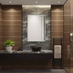 Specchio rettangolare a LED in alluminio Houston 24 - LMR1003 - Argento/Bianco - Safavieh