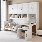 Merax All-in-One Twin Murphy Bed with Foldable Desk, White