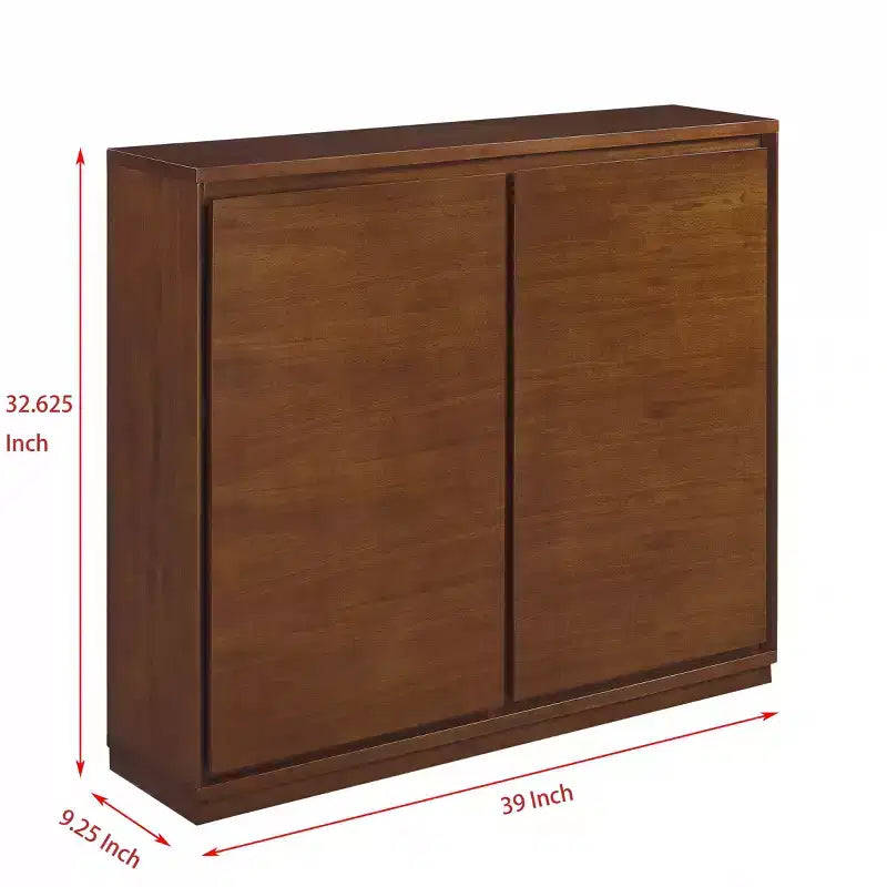 Okak 39in Mobile Credenza con 2 Fori di Uscita, Armadietto Contenitore, Armadietto da Cucina per Soggiorno, Cucina, Sala da Pranzo, Noce