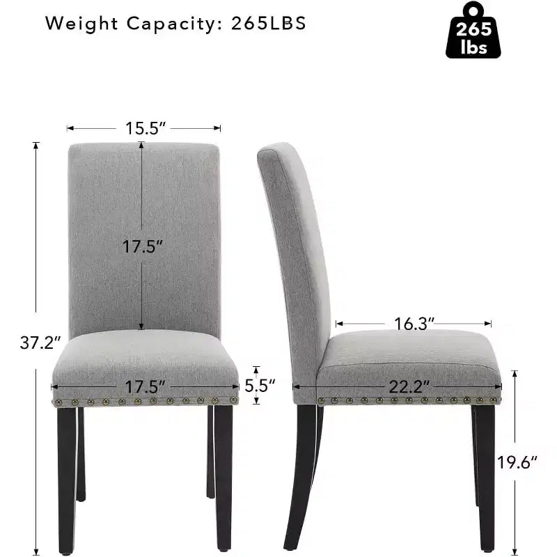 Set di 6 sedie da pranzo, sedie moderne ergonomiche rivestite in tessuto con schienale curvo, gambe in legno robuste per sala da pranzo, cucina, ufficio