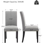 Set di 6 sedie da pranzo, sedie moderne ergonomiche rivestite in tessuto con schienale curvo, gambe in legno robuste per sala da pranzo, cucina, ufficio