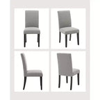 Set di 6 sedie da pranzo, sedie moderne ergonomiche rivestite in tessuto con schienale curvo, gambe in legno robuste per sala da pranzo, cucina, ufficio