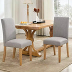 Set di 6 sedie da pranzo, sedie moderne ergonomiche rivestite in tessuto con schienale curvo, gambe in legno robuste per sala da pranzo, cucina, ufficio