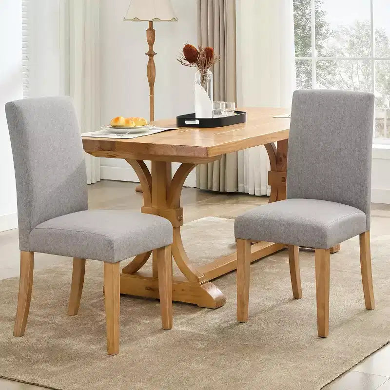 Set di 6 sedie da pranzo, sedie moderne ergonomiche rivestite in tessuto con schienale curvo, gambe in legno robuste per sala da pranzo, cucina, ufficio