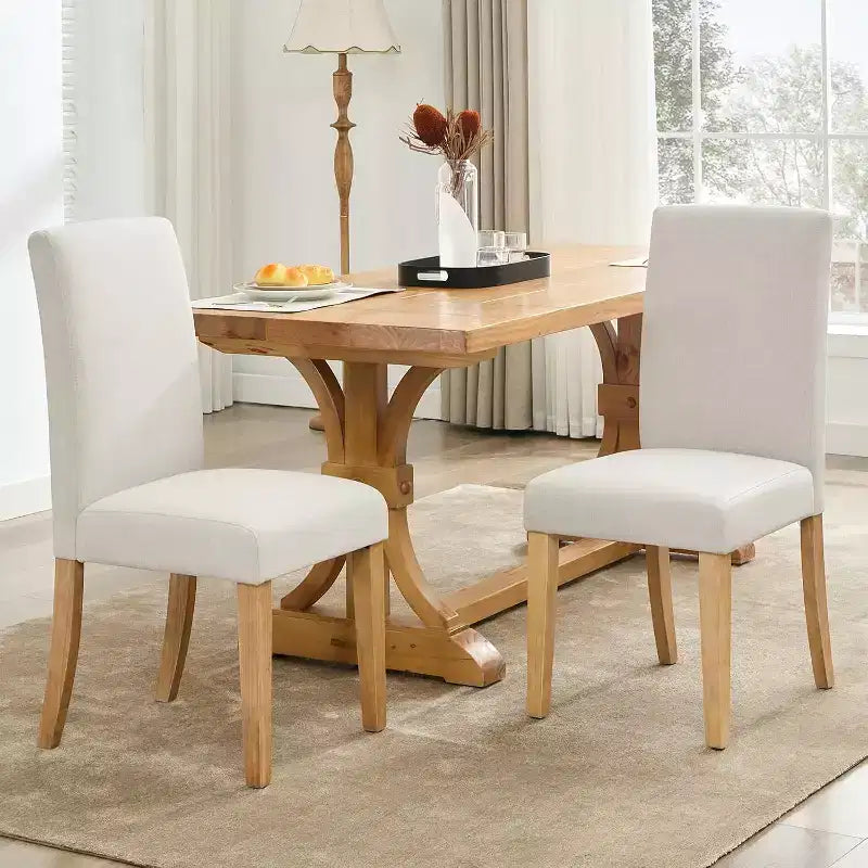 Set di 6 sedie da pranzo, sedie moderne ergonomiche rivestite in tessuto con schienale curvo, gambe in legno robuste per sala da pranzo, cucina, ufficio