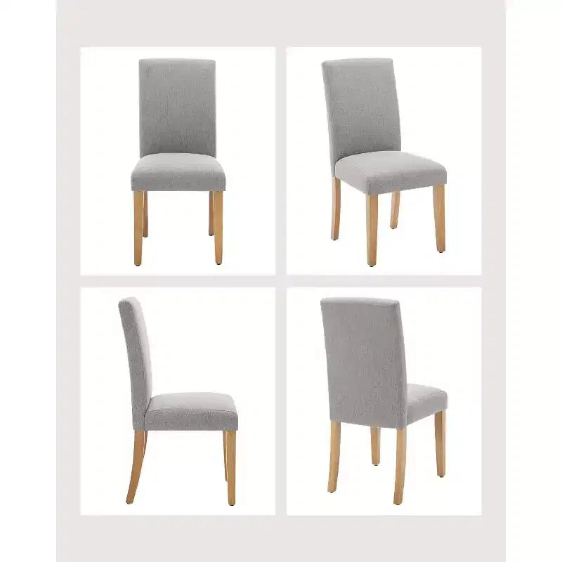 Set di 6 sedie da pranzo, sedie moderne ergonomiche rivestite in tessuto con schienale curvo, gambe in legno robuste per sala da pranzo, cucina, ufficio