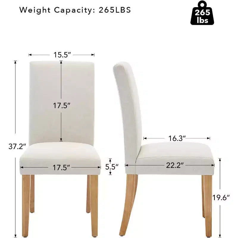 Set di 6 sedie da pranzo, sedie moderne ergonomiche rivestite in tessuto con schienale curvo, gambe in legno robuste per sala da pranzo, cucina, ufficio