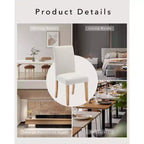 Set di 6 sedie da pranzo, sedie moderne ergonomiche rivestite in tessuto con schienale curvo, gambe in legno robuste per sala da pranzo, cucina, ufficio