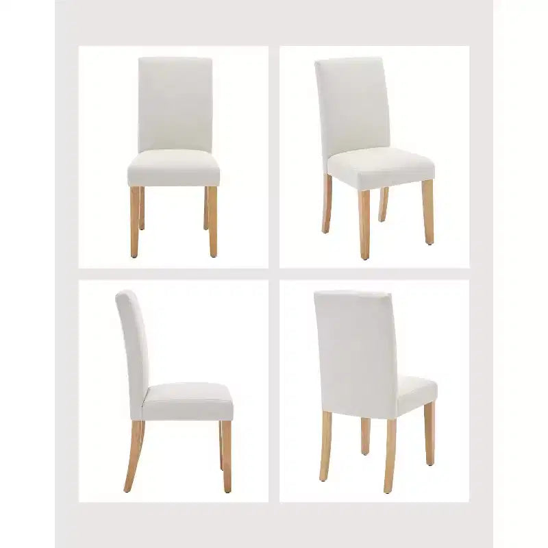 Set di 6 sedie da pranzo, sedie moderne ergonomiche rivestite in tessuto con schienale curvo, gambe in legno robuste per sala da pranzo, cucina, ufficio