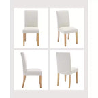 Set di 6 sedie da pranzo, sedie moderne ergonomiche rivestite in tessuto con schienale curvo, gambe in legno robuste per sala da pranzo, cucina, ufficio