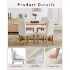Set di 6 sedie da pranzo, sedie moderne ergonomiche rivestite in tessuto con schienale curvo, gambe in legno robuste per sala da pranzo, cucina, ufficio