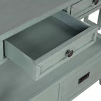 Consolle da 36 pollici, Ingresso Stile Rustico, Credenza a buffet in legno massello, Tavolo da divano con 4 cassetti e 1 ripiano per ingresso, corridoio o cucina