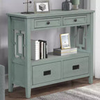Consolle da 36 pollici, Ingresso Stile Rustico, Credenza a buffet in legno massello, Tavolo da divano con 4 cassetti e 1 ripiano per ingresso, corridoio o cucina