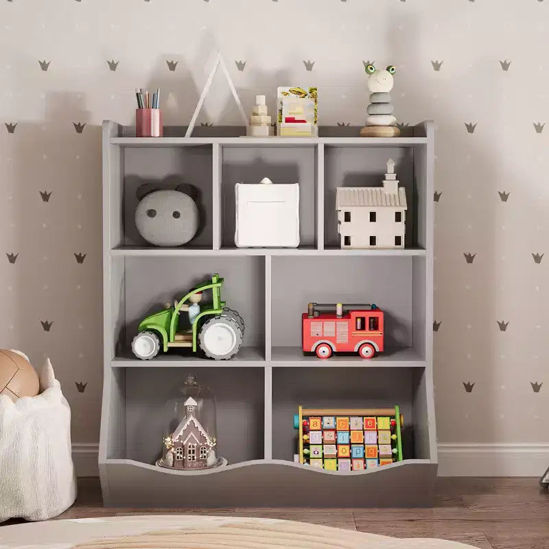 COZONY 42.5 Organizzatore per giocattoli a 3 ripiani con libreria, contenitore per giocattoli a 5 scomparti per sala giochi, camera da letto, cameretta, soggiorno e scuola