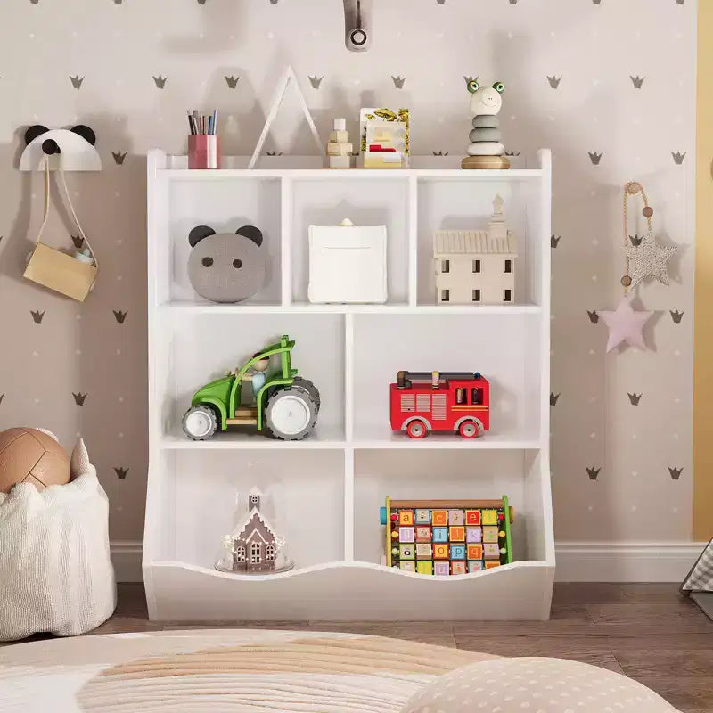 COZONY 42.5 Organizzatore per giocattoli a 3 ripiani con libreria, contenitore per giocattoli a 5 scomparti per sala giochi, camera da letto, cameretta, soggiorno e scuola