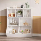 COZONY 42.5 Organizzatore per giocattoli a 3 ripiani con libreria, contenitore per giocattoli a 5 scomparti per sala giochi, camera da letto, cameretta, soggiorno e scuola