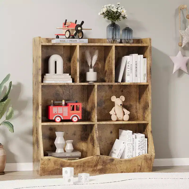 COZONY 42.5 Organizzatore per giocattoli a 3 ripiani con libreria, contenitore per giocattoli a 5 scomparti per sala giochi, camera da letto, cameretta, soggiorno e scuola