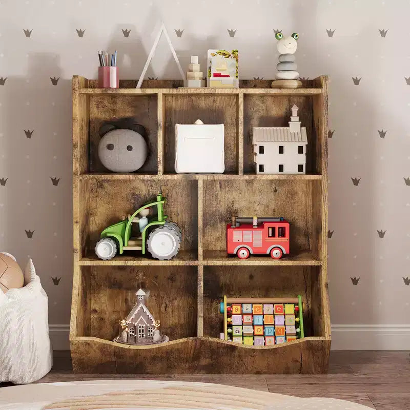 COZONY 42.5 Organizzatore per giocattoli a 3 ripiani con libreria, contenitore per giocattoli a 5 scomparti per sala giochi, camera da letto, cameretta, soggiorno e scuola