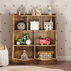COZONY 42.5 Organizzatore per giocattoli a 3 ripiani con libreria, contenitore per giocattoli a 5 scomparti per sala giochi, camera da letto, cameretta, soggiorno e scuola