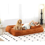 Okak Grande Pouf a Sacco Divano Letto per Cani con 5 Posizioni Regolabili, Divano Pigro in Ciniglia Extra Morbido 2-in-1 per Te e i Tuoi Animali Domestici
