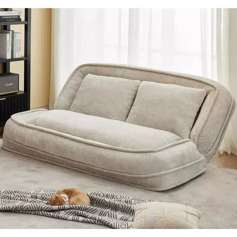 Okak Grande Pouf a Sacco Divano Letto per Cani con 5 Posizioni Regolabili, Divano Pigro in Ciniglia Extra Morbido 2-in-1 per Te e i Tuoi Animali Domestici