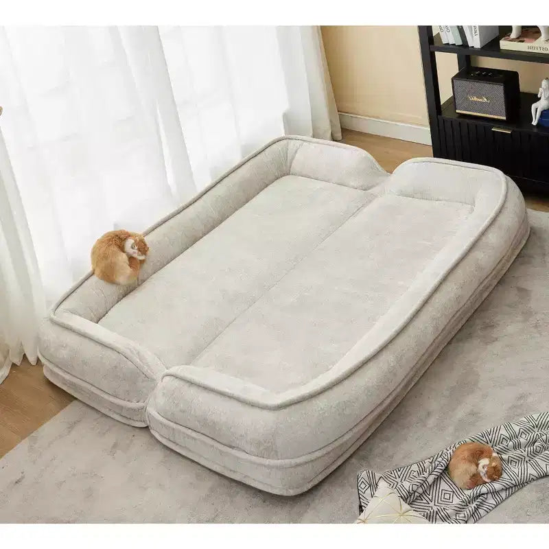 Okak Grande Pouf a Sacco Divano Letto per Cani con 5 Posizioni Regolabili, Divano Pigro in Ciniglia Extra Morbido 2-in-1 per Te e i Tuoi Animali Domestici