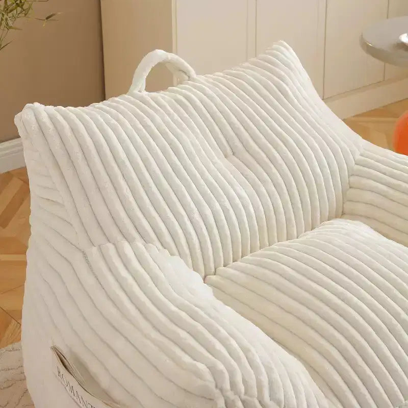 Divano Sacco Okak Moderno in Velluto a Coste Felpato con Braccioli e Poggiapiedi, Poltrona Lounge per Soggiorno, Camera da Letto