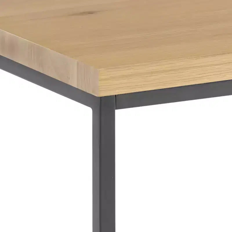 Alaterre Furniture, Set di 2 Tavolini Nido con Ripiani in Legno e Basi in Metallo, Tavolini Laterali Moderni Minimalisti per Soggiorno, Appartamento o Dormitorio, Quercia