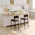 Acekool Black PU Leather Dining Chairs Set, 26-Inch Upholstered Modern Kitchen Chairs with Metal Legs for Small Space Apartment