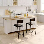 Acekool Black PU Leather Dining Chairs Set, 26-Inch Upholstered Modern Kitchen Chairs with Metal Legs for Small Space Apartment