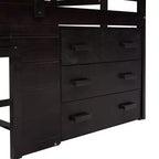 Letto a soppalco basso con contenitore per bambini, letto a soppalco singolo in legno con armadio e mensola per bambine e bambini