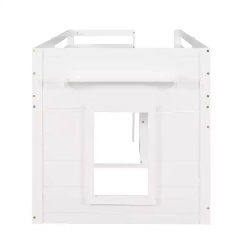 Letto a soppalco basso con contenitore per bambini, letto a soppalco singolo in legno con armadio e mensola per bambine e bambini