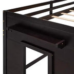 Letto a soppalco basso con contenitore per bambini, letto a soppalco singolo in legno con armadio e mensola per bambine e bambini