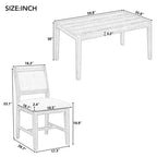 GDFStudio Giles - Set da pranzo 7 pezzi con tavolo rettangolare in legno e sedie imbottite