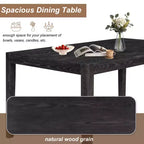 GDFStudio Giles - Set da pranzo 7 pezzi con tavolo rettangolare in legno e sedie imbottite