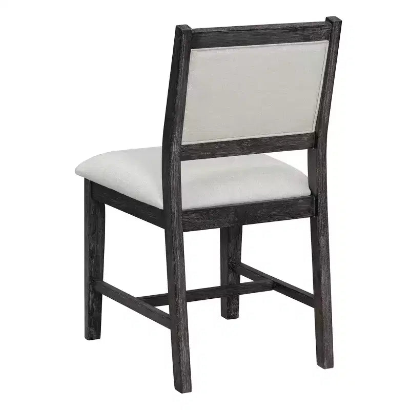 GDFStudio Giles - Set da pranzo 7 pezzi con tavolo rettangolare in legno e sedie imbottite