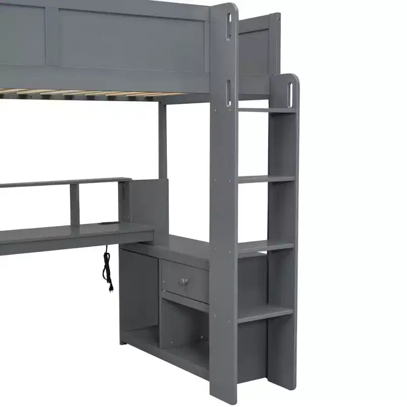 Letto a soppalco Polibi Ultimate Gaming con scrivania a LED, stazione di ricarica e contenitore integrato