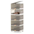 Costway Contenitori Impilabili a 5 Cubi con Ruote Staccabili Organizer Grande da 85 Litri