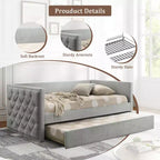 CLIHOME Design Moderno Divano Letto Singolo con Letto Estraibile e Piattaforma Pronta per Materasso in Legno Ingegnerizzato