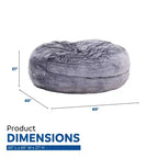 HomeStock Bala Pouf 150 cm in schiuma e pelliccia sintetica