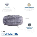 HomeStock Bala Pouf 150 cm in schiuma e pelliccia sintetica