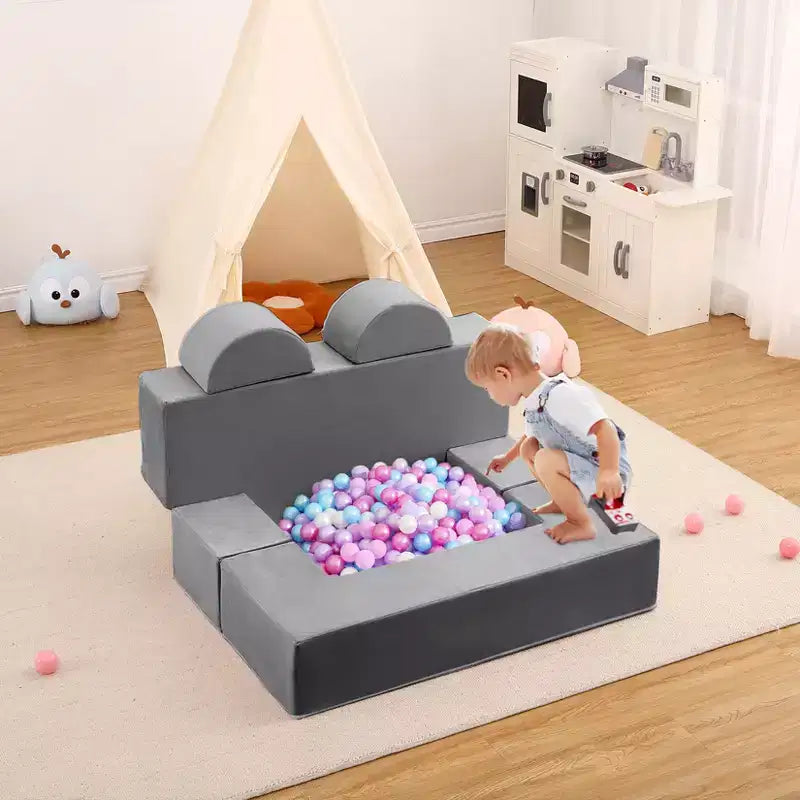 Divano per bambini per neonati, in schiuma con cuscini rimovibili, divano morbido convertibile per leggere, giocare e dormire