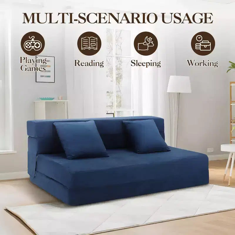 Divano letto pieghevole con cuscino, Poltrona letto convertibile, Materasso per divano pieghevole