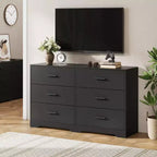 GustoWave Cassettiera Doppia a 6 Cassetti per Camera da Letto, Larghezza 120 cm, Design Antiribaltamento, Maniglie Metalliche Dorate