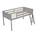 Letto a soppalco basso per bambini, Struttura letto a soppalco in legno con scala per ragazze, ragazzi, adolescenti