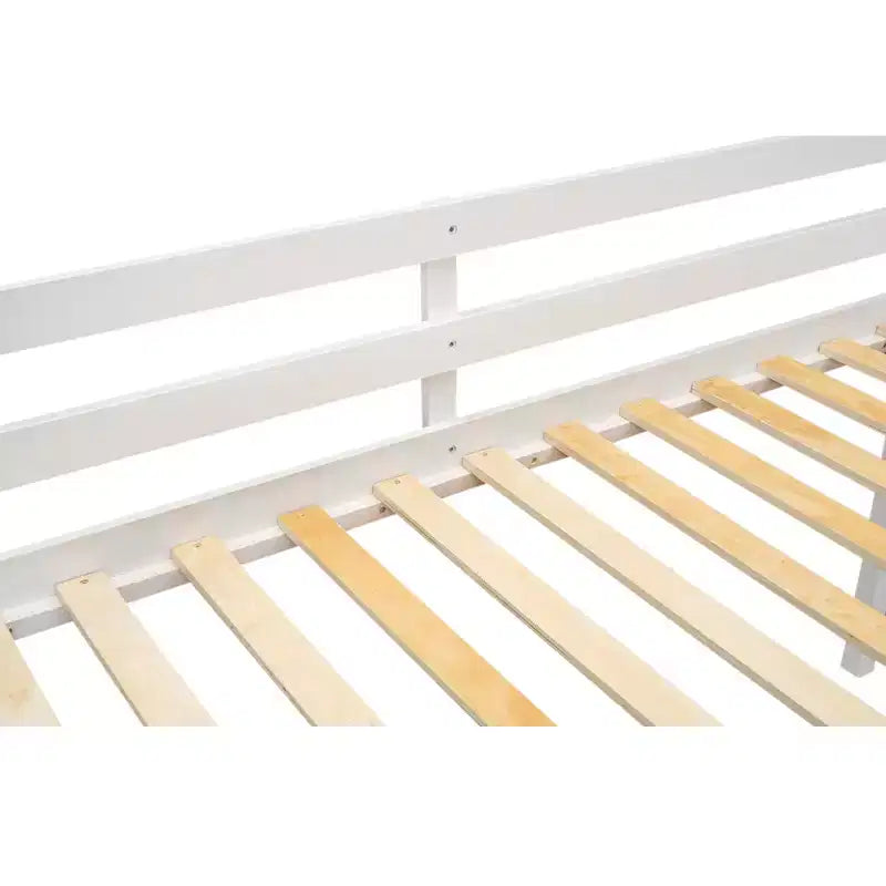 Letto a soppalco basso per bambini, Struttura letto a soppalco in legno con scala per ragazze, ragazzi, adolescenti